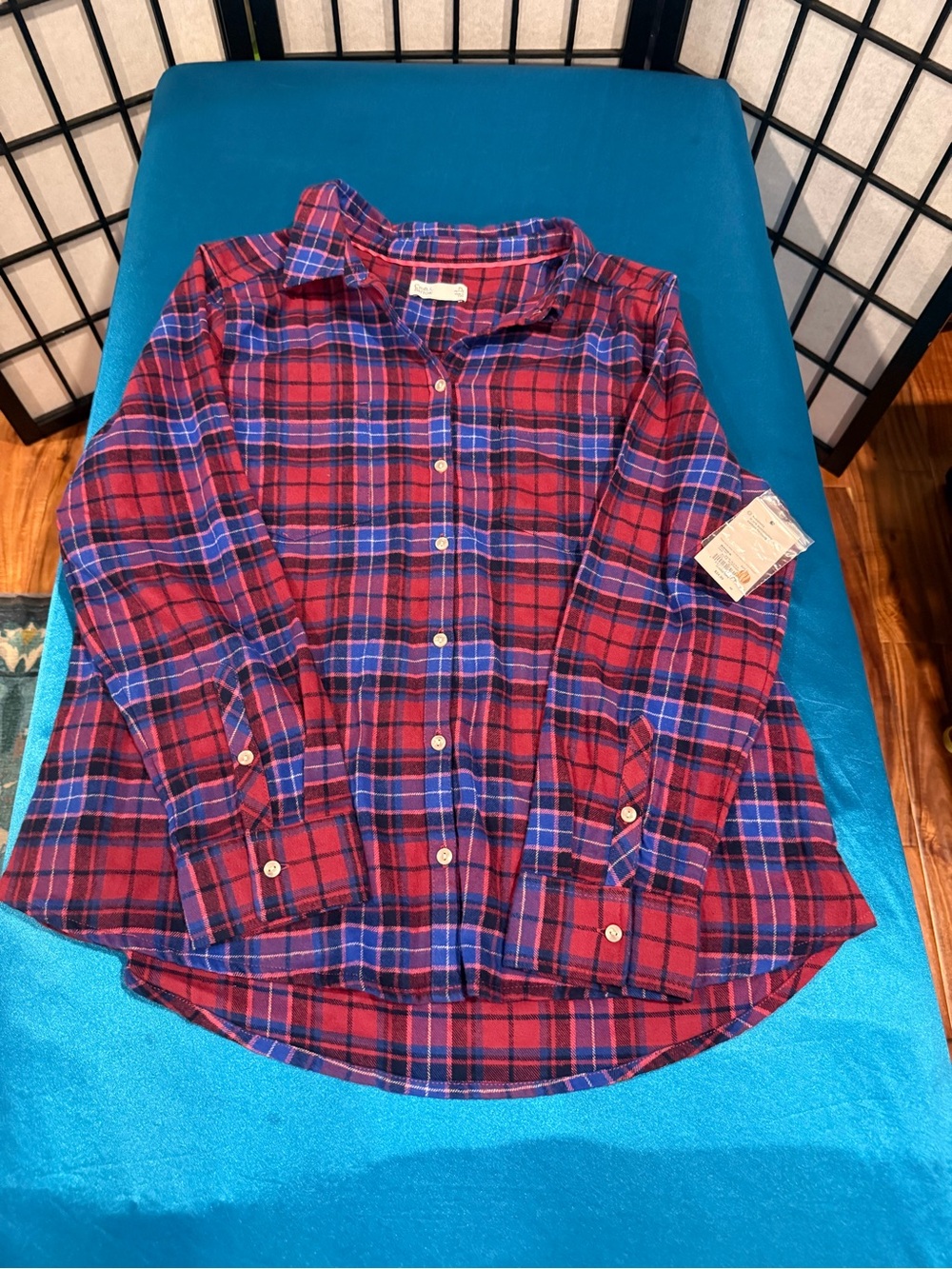 Kohl's Red & Blue Plaid Button-Down Shirt for Kids (G2)
